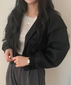 ショート丈ジャケット レディース 無地 送料無料 即日発送-3