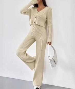 ニットセットアップ トップス パンツ 送料無料 即日発送-2