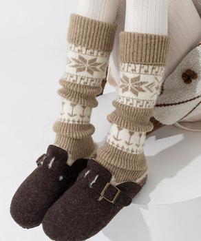 ノルディック柄レッグウォーマー暖かい靴下 送料無料 即日発送-4