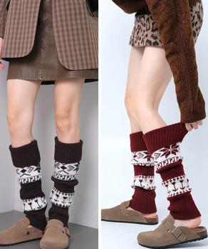 ノルディック柄レッグウォーマー暖かい靴下 送料無料 即日発送-7