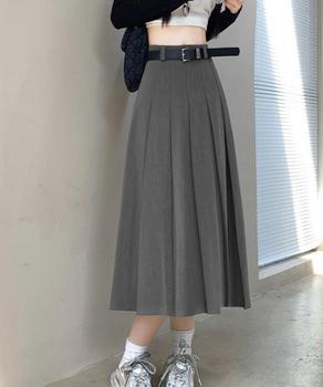 プリーツスカート ベルト付き 送料無料 即日発送-4