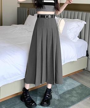 プリーツスカート ベルト付き 送料無料 即日発送-5