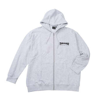 大きいサイズ THRASHER フルジップパーカー 3L 4L 5L 6L 8L アッシュ ラッピング可 送料無料 即日発送-1