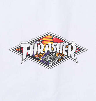 大きいサイズ THRASHER Diamond Logo長袖Tシャツ 3L 4L 5L 6L 8L ホワイト ラッピング可 送料無料 即日発送-4