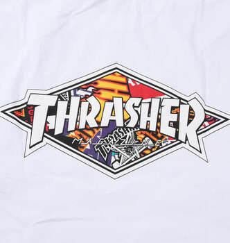 大きいサイズ THRASHER Diamond Logo長袖Tシャツ 3L 4L 5L 6L 8L ホワイト ラッピング可 送料無料 即日発送-5