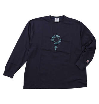 大きいサイズ YOIDORE ジンディンロウコラボ長袖Tシャツ 3L 4L 5L 6L ネイビー ラッピング可 送料無料 即日発送-1