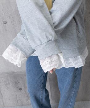 パーカー レース切り替え ZIP 送料無料 即日発送-4