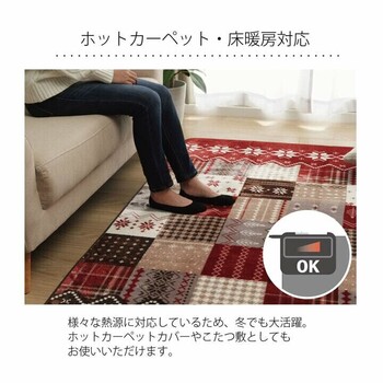 ラグ 長方形 90×130cm　洗える なめらか フランネル ホットカーペット対応 リーチェ 送料無料-6