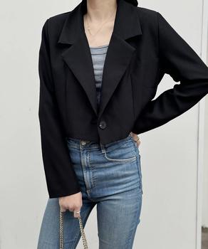 ショート丈テーラードジャケット 秋服 送料無料 即日発送-2