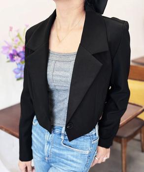 ショート丈テーラードジャケット 秋服 送料無料 即日発送-6