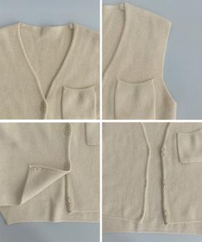 Vネックニットベスト ニットジレ 重ね着 送料無料 即日発送-9