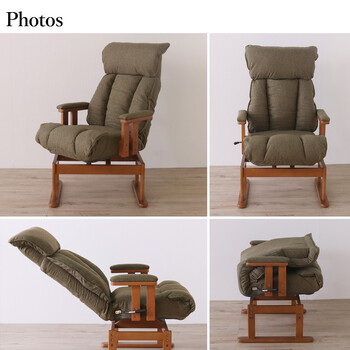 座椅子 お手入れ簡単回転高座椅子 オリーブグリーン 送料無料-4