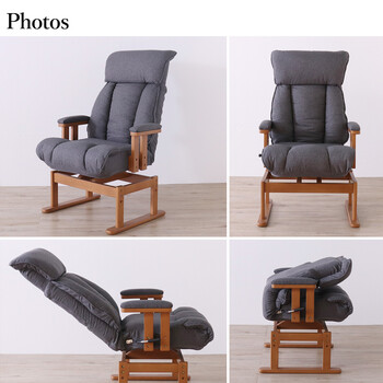 座椅子 お手入れ簡単回転高座椅子 ダークグレー 送料無料-4