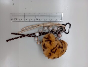 エコファーハートモチーフ＆オーロラパール チャーム キーホルダー　 COOCO クーコ 送料無料 即日発送-1