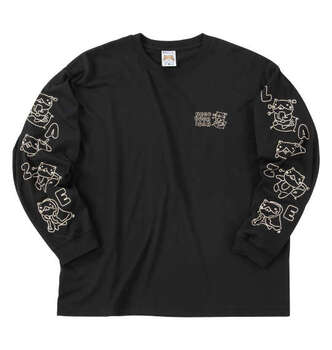 大きいサイズ NECOBUCHI SAN 天竺長袖Tシャツ 3L 4L 5L 6L 8L ブラック ラッピング可 送料無料 即日発送-1