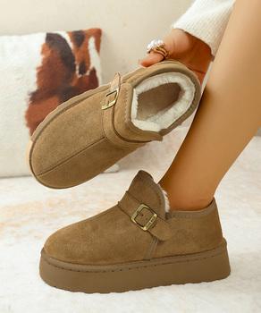 ムートンブーツ 厚底 ショートブーツ 冬 送料無料 即日発送-2