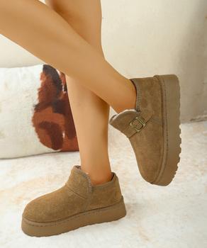 ムートンブーツ 厚底 ショートブーツ 冬 送料無料 即日発送-3