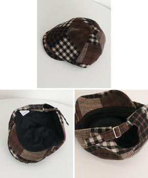 ベレー帽 レディース チェック柄 春秋冬 送料無料 即日発送-9