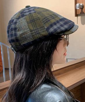 ベレー帽 レディース チェック柄 春秋冬 送料無料 即日発送-7
