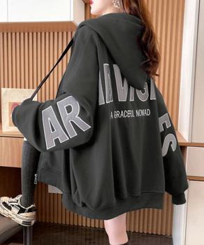 フード付きジップパーカーレディース 送料無料 即日発送-2