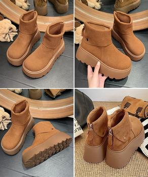 厚底ショートブーツ 秋冬シューズ美脚脚長 送料無料 即日発送-8