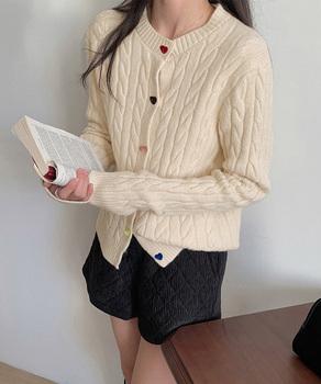 ケーブルニットカーディガン 前開きニット 送料無料 即日発送-3