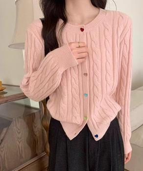 ケーブルニットカーディガン 前開きニット 送料無料 即日発送-7