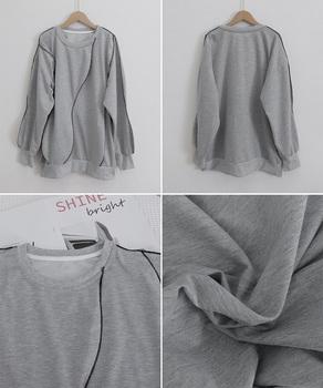 ステッチスウェット ゆったり トレーナー 送料無料 即日発送-8