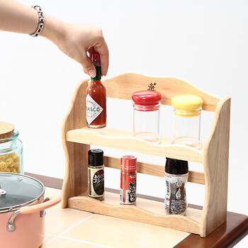 ラバーウッド(ゴムの木)を使用したスパイスラック 木製スパイスラック ボヌール 2個セット 送料無料-6