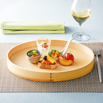 白木 わっぱ盛器 楕円 小 曲げ輪料理器 送料無料-1