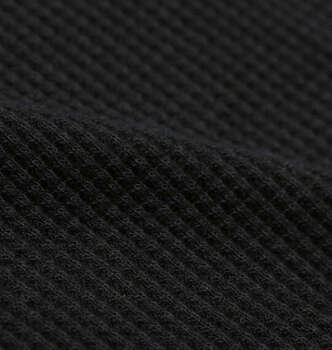 大きいサイズ EL.FO 無地ワッフル編みヘンリーネック長袖Tシャツ 3L 4L 5L 6L ブラック ラッピング可 送料無料 即日発送-2