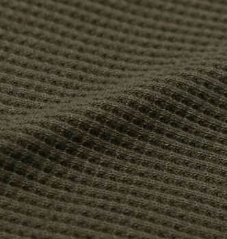 大きいサイズ EL.FO 無地ワッフル編みヘンリーネック長袖Tシャツ 3L 4L 5L 6L カーキ ラッピング可 送料無料 即日発送-2