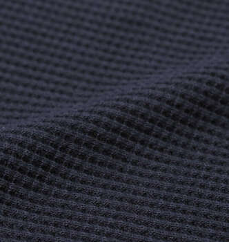 大きいサイズ EL.FO 無地ワッフル編みヘンリーネック長袖Tシャツ 3L 4L 5L 6L ネイビー ラッピング可 送料無料 即日発送-2