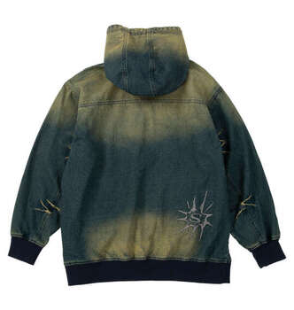 大きいサイズ SEQUENZ ウォッシュドデニムフルジップパーカー 3L 4L 5L 6L ネイビー ラッピング可 送料無料 即日発送-1