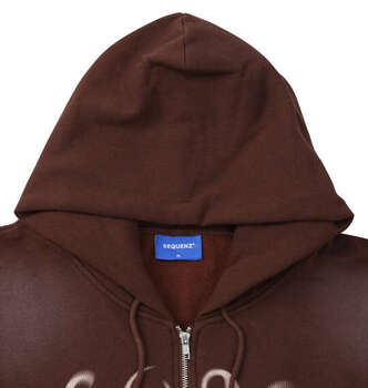 大きいサイズ SEQUENZ パウダースプレーブリーチ加工フルジップパーカー 3L 4L 5L 6L ブラウン ラッピング可 送料無料 即日発送-3