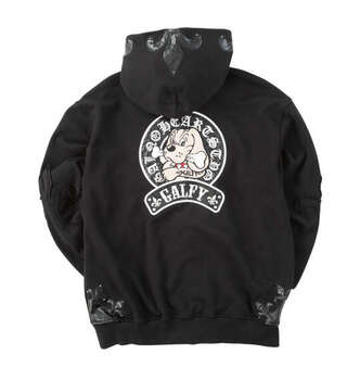 大きいサイズ GALFY 百合の紋章フルジップパーカー 3L 4L 5L 6L ブラック ラッピング可 送料無料 即日発送-1