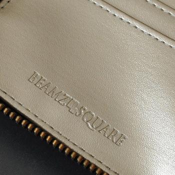 二つ折り財布 BEAMZSQUARE 蛇革ライン×馬革ラウンドファスナー短財布 BZSQ 319 黒金開運金運財布 送料無料-5