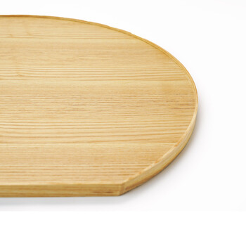 タモ薄型両面盆 半月 クリアー こげ茶 リバーシブル仕様 小 送料無料-2