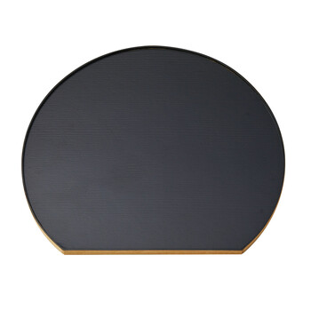 タモ薄型両面盆 半月 クリアー 黒 リバーシブル仕様 大 送料無料-1