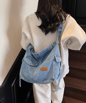 デニム ショルダーバッグ A4 大容量 送料無料 即日発送-2