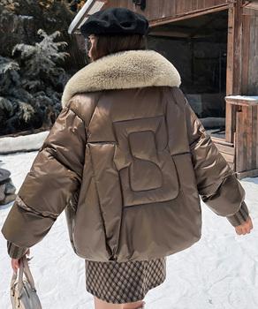 エコダウンジャケットファー襟中綿アウター 送料無料 即日発送-6