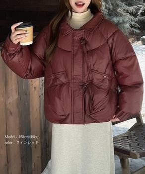 エコダウンジャケットファー襟中綿アウター 送料無料 即日発送-7