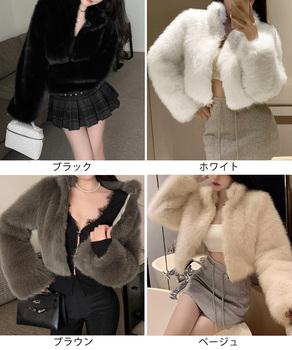 ファージャケット ふわふわファーボレロ冬 送料無料 即日発送-1