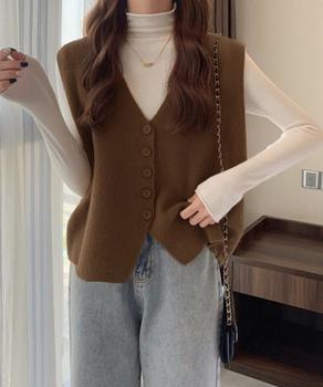 ニットベスト ニットジレ 重ね着 秋冬服 送料無料 即日発送-5