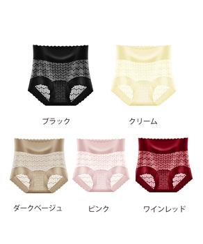 ハイウエスト総レースショーツ スカラップ 送料無料 即日発送-1