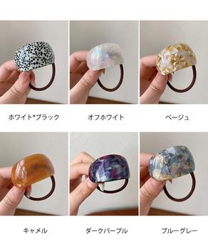 ミックスカラーカーブヘアゴムレトロお洒落 送料無料 即日発送-1