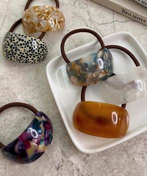 ミックスカラーカーブヘアゴムレトロお洒落 送料無料 即日発送-7