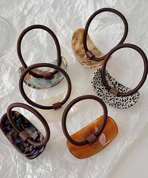 ミックスカラーカーブヘアゴムレトロお洒落 送料無料 即日発送-8