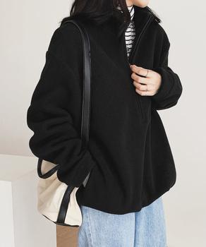 ハーフジップフリーストップスモックネック 送料無料 即日発送-3