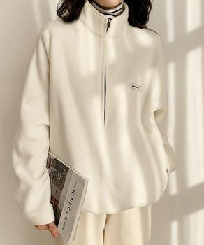 ハーフジップフリーストップスモックネック 送料無料 即日発送-4